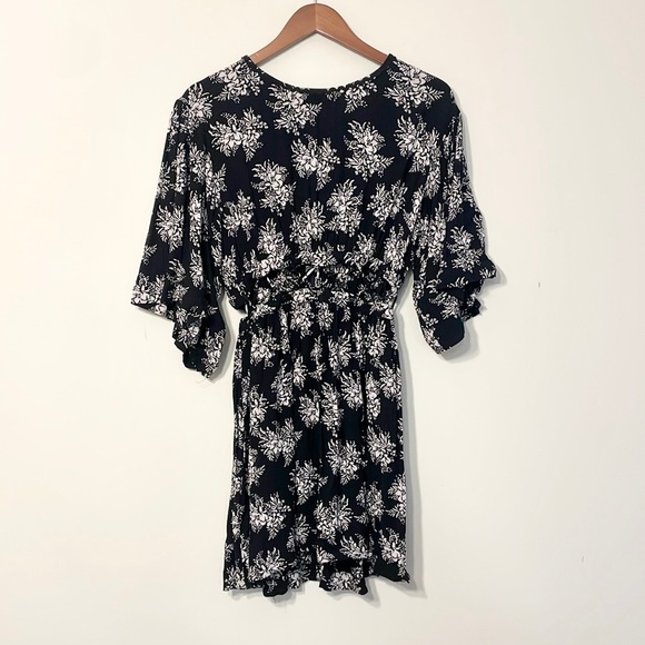 Dresses Black And White Floral Cutout Mini Dress